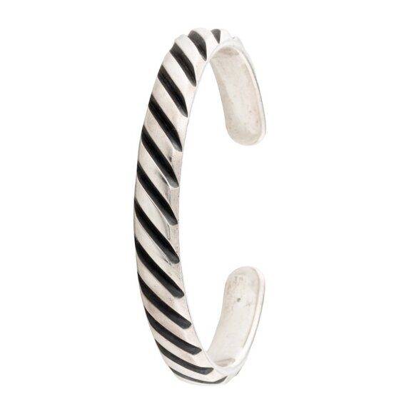DAVID YURMAN STERLING SILVER 925 MODERN CABLE CUFF BRACELET - Picture 2 of 9